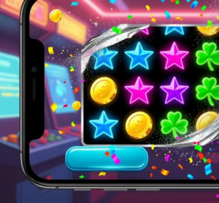 Kolorowa, arcade'owa oprawa gry scratchowej NOCNA VISTA